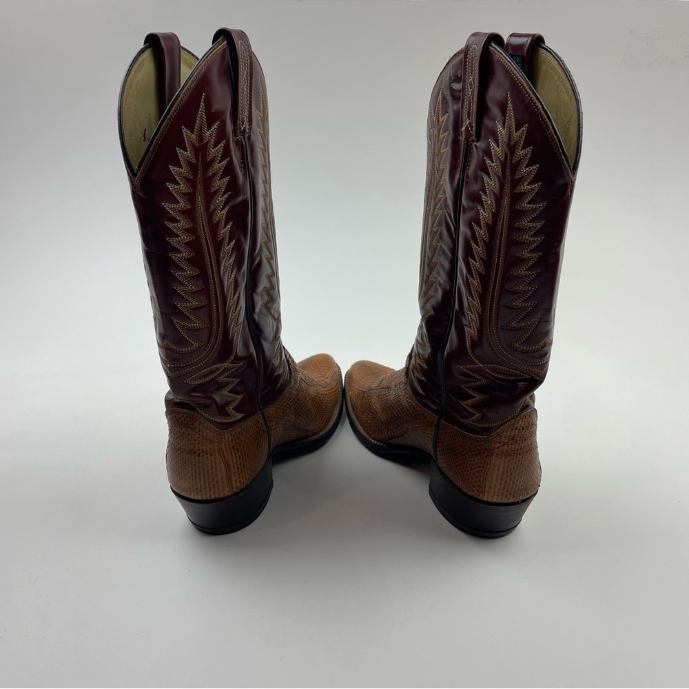 Vintage Dan Post Brown Front Cut Python Cowboy Bo… - image 6